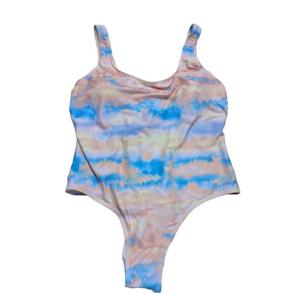 Forever 21 Women's Plus Size 3X One Piece Pastel Watercolor Swimsuit NWT - Picture 1 of 6